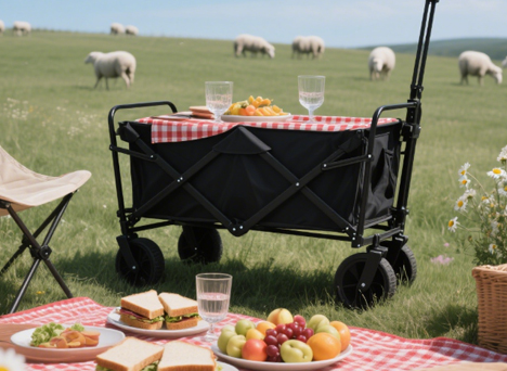 What material options are available for camping carts?