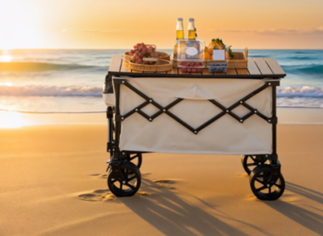 Which is better for use on the beach: rubber-coated PU wheels or plastic wheels?